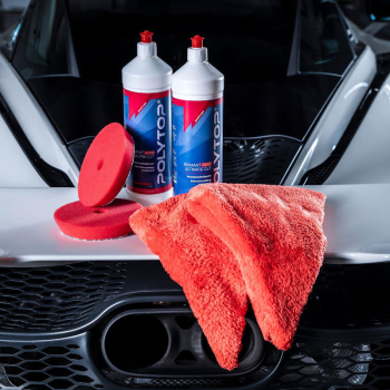 Preview: Polytop Microfasertuch Soft Edgeless Diamant rot, 2er Pack